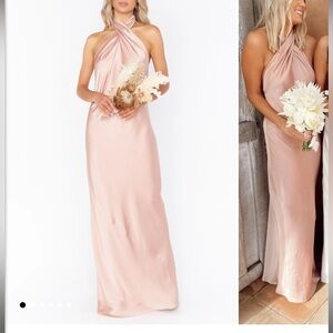 Show me your mumu dress- rose gold luxe satin